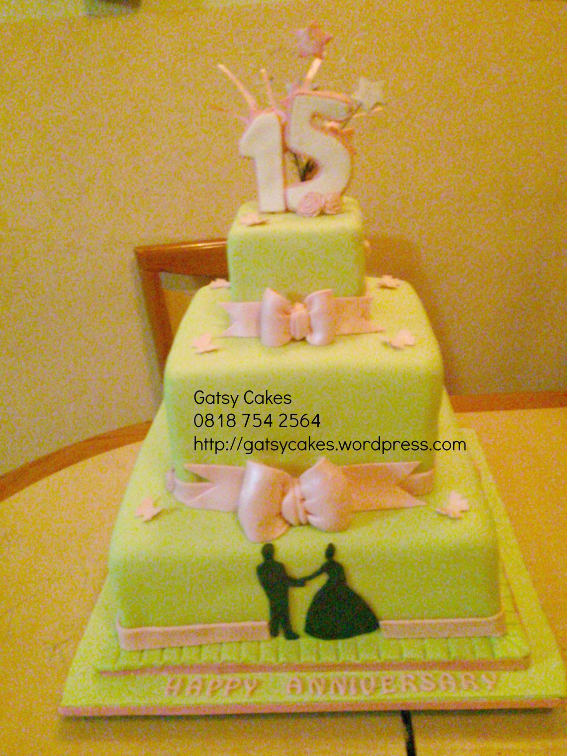 15th wedding anniversary cake